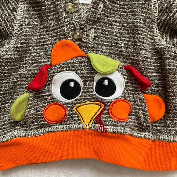 Baby Essentials 12M Turkey Holiday Hoodie | GUC Fall Thanksgiving - Picture 2 of 15